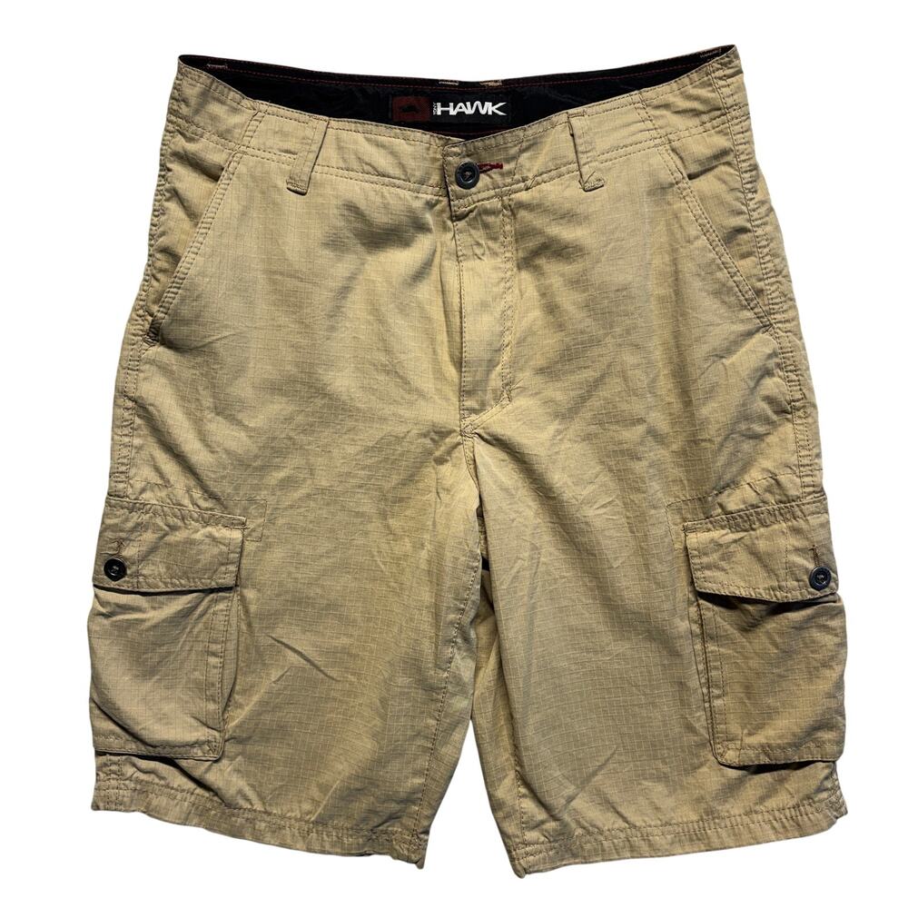 Tony Hawk Shorts 33 Mens Brown Khaki Ripstop Cargo Utility Casual Skater Classic